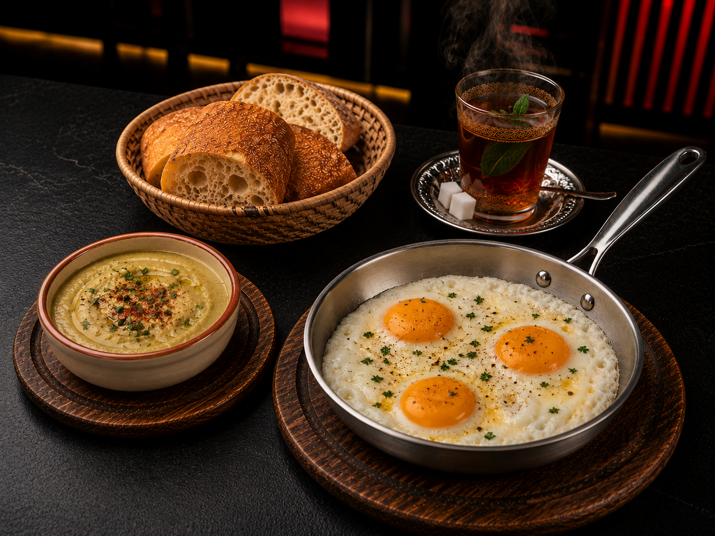 Formule Ftour Darna avec m9ila bid, bissara, khbez et atay chamali